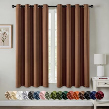 Cappuccino Brown Blackout Curtains, 2 Panels, 50x63", Grommet, Thermal Insulated, Light Blocking, Noise Reduction, Compatible with Standard Rods