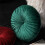 Faux Velvet Round Pleated Throw Pillow with Center Button 7