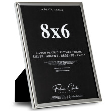 Silver Photo Frame Picture Frame Plain Metal Polished Silver Finish and Tarnish Protected for Wedding Picture or Family Photos (8x6)