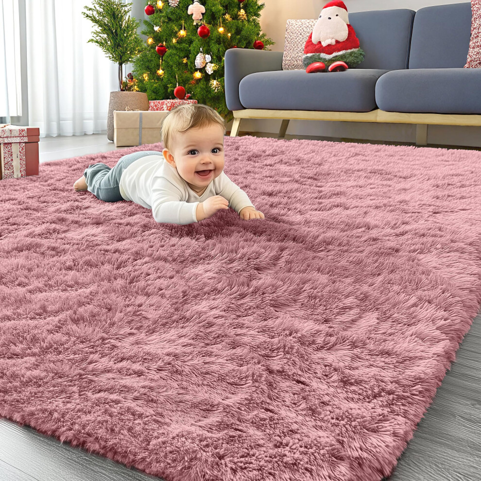 Fluffy Shaggy Rugs Living Room, Soft Thick Pile Carpet, Machine Washable Runner Rugs For Hallway, Anti Slip Bedside Rug For Kids Bedroom, Homaxy