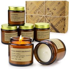 6 Pack Candles for Home Scented Aromatherapy Candles Gifts Set for Women Soy Wax Long Lasting Amber Jar Candles for Christmas Valentine Birthday
