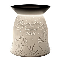 Cello Tealight Wax Melt & Oil Burner, World's Best Nan Wax Melt Burner, Porcelain designs safe for use around children and pets. Use wax or oil in the