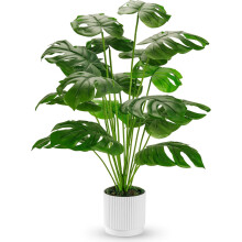 Der Rose Fake Plants Artificial Plants Tall 71cm Adjustable Faux Monstera Plants Indoor Outdoor for Home Bedroom Living Room Bathroom Decor