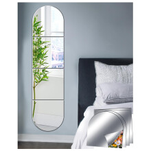 Sqinor Self Adhesive Acrylic Mirror Stick On Full Length Mirrors, Sticky Plexiglass Mirror Tiles Wall Stickers Door Full Body Long Wall Mirrors for