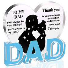 Dad Gifts, Christmas Gifts for Dad, Gifts for Dad - Acrylic Heart Plaque Daddy Gifts 3.9 ? 3.7 ? 0.4inch, Dad Birthday Gifts from Daughter, Son,