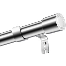 Venwemong Curtain Pole with Brackets Fittings Set Window Poles Heavy Duty Door Curtain Poles for Bedroom, Living Room (Silver,84-150 cm/33-59 in)