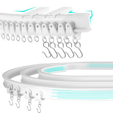 DIKOTS 3.5 Meter Flexible Curtain rail track - Heavy duty ceiling curtain track for Bay window, Rooms Divider, Shower curtain rail track - Swish