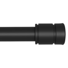 Matte Black Curtain Poles, Extendable Tension Pole 70cm-228cm for Window, Extra Long Curtain Rod with Brackets, Heavy Duty Drapery Rod for Living Room
