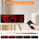 Large Digital Wall Clock with Remote Control 17.2" LED Large Display Timer with Temperature Date Week Auto DST Adjustable Brightness, Big Wall Alarm 5