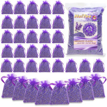36 Pack Lavender Sachet Bags - 100% Natural Dried Lavender Buds for Closets Drawers Car & Home | French Potpourri Fragrance Sachets Rich Aroma Air