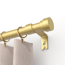 Ueuttiy Curtain Poles 40-225cm (16-88"), Extendable Gold Curtain Pole for Eyelet Curtains, 26mm Diameter Metal Door Curtain Rod Includes Brackets and