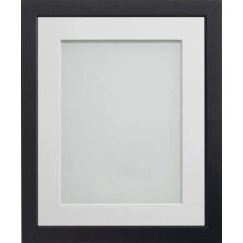 Frame Company Allington Black 14x11 inch Frame With White Mount For Image 12x8 inch *Choice of sizes* Fitted with Real Glass