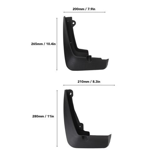 4Pcs Black Mud Flaps for Captur 2019-2024, Impactproof & High Strength 1