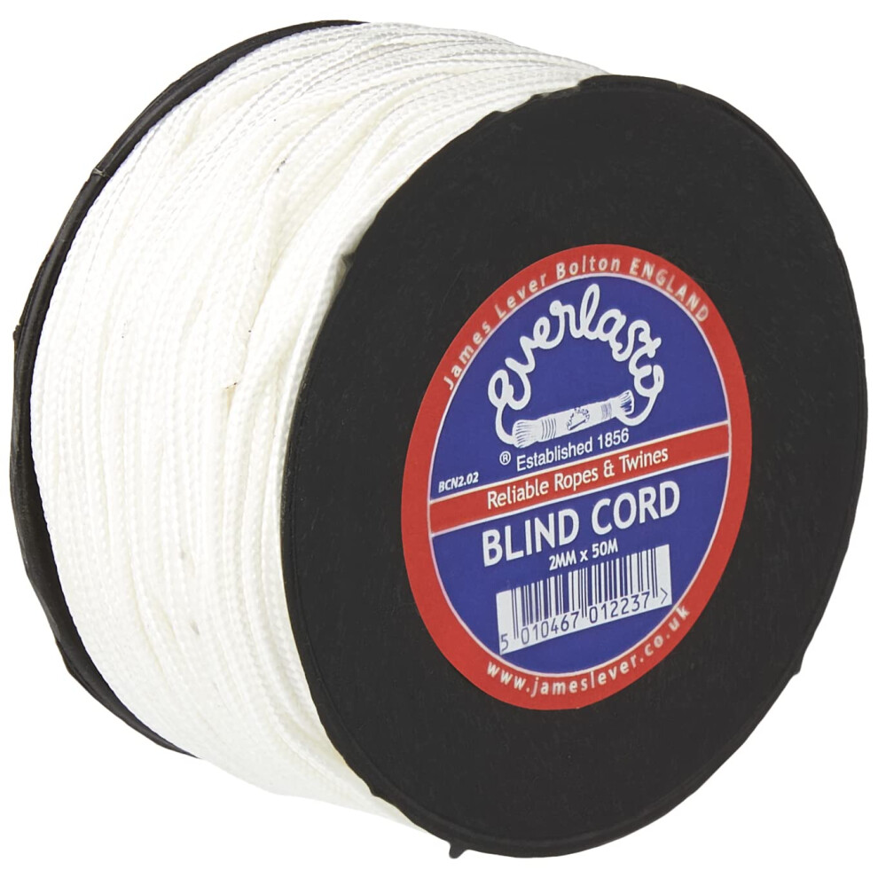 Quality Everlasto White Nylon Blind Cord 2Mm X 50M 5051222772171