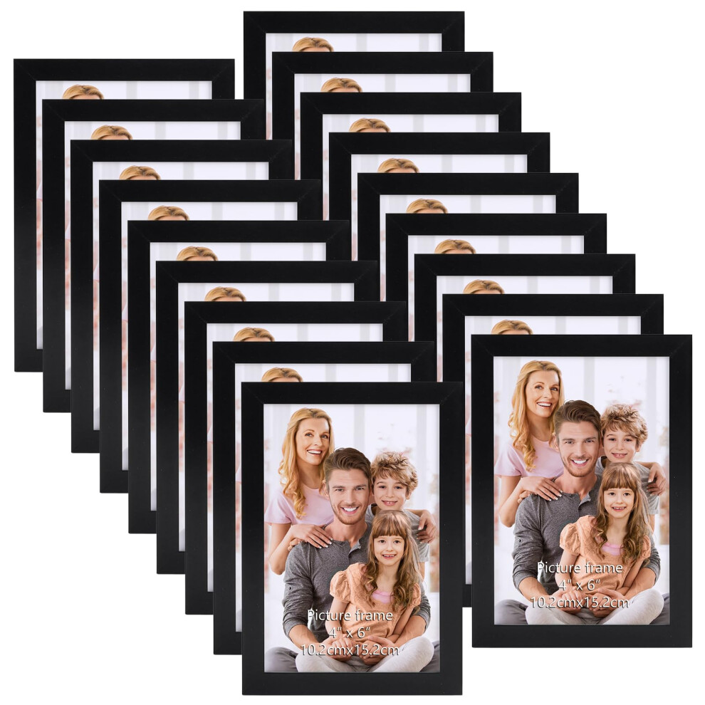 Hoikwo Multi 6X4 Photo Frames Set Of 18, 4X6 Picture Frames For Wall Hanging Or Tabletop Display Black 5051224514915