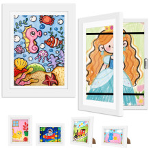 2 Pack Kids Artwork Display Frame, Kids Art Frames Front Opening A4, Childrens Storage Frame Changeable, Child Multiple Picture Frame Drawing Hanging