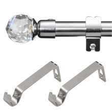 Curtain Poles, 1.6 cm Single Curtain Rods 76-116 cm, Curtain Poles for eyelet curtains for Bedroom, Door, Windows, Decorative Drapery Pole with