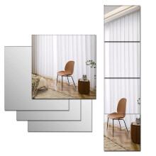 Beser Lee Large Full Body Length Acrylic Mirrors Stickers for Walls, 4pcs HD Plexi-glass Mirror, Shatterproof Wall-Mounted Mirrors Stick On Mirror