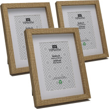 6x8?? Wooden Picture Frame Set of 3 with Acid Free Mont for 4 x 6''Frame,Gallery Boxed A5 Wooden Picture Frame 3Pack,4 x 6''Boxed Picture Frames for