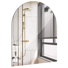 ROYUEXT Arched Wall Mirror, 40 x 30 cm Self-Adhesive Frameless HD Glass Wall Mirror for Bathroom, Bedroom, Ardrobe Doors, Gym, Fitting Room