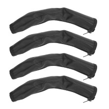 4 Stück PU-Leder-Kinderwagengriffabdeckung Schwarz, waschbar, 25x10,5 cm