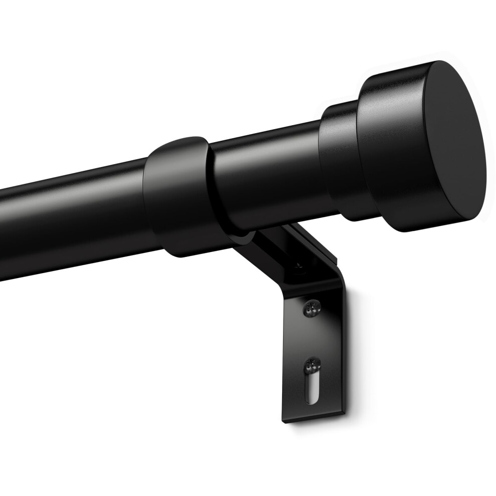 Time Forest Black Curtain Pole Metal Extendable Curtain Rods Door Curtain Poles For Eyelet Curtains, Black 76 To 228Cm