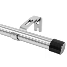 Deconovo Extendable Curtain Poles for Eyelet Curtains, 25mm Silver Curtain Pole Set 76-157cm with Adjustable Brackets, Net Curtain Rods for Windows,