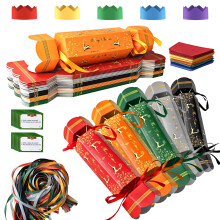 Surcotto 30 Pack Christmas Crackers,Make Your Own Xmas Cracker Kit,DIY Christmas Crackers Bulk,Christmas Party Cracker Candy Paper Boxes Novelty