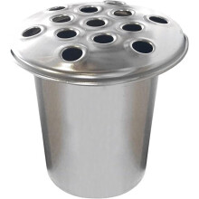 APAC 12CM QUALITY ALUMINIUM MEMORIAL GRAVE VASE, GRAVE POT INSERT BRITISH MADE 12CM (SILVER TOP)