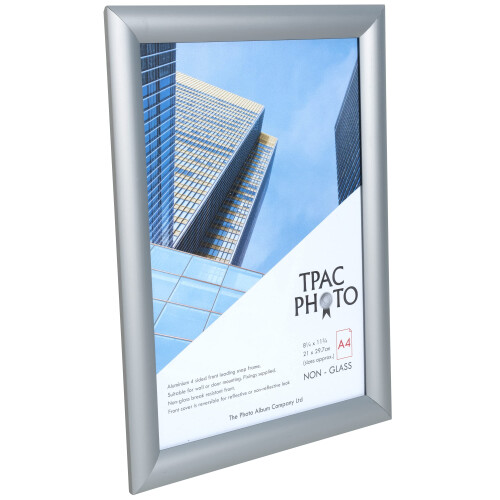 Hampton Frames A4 Snap Frame 21x30cm Silver Pack of 1, Acrylic Front, Front Loading, Break Resistant, Anti Reflective, Includes Fixing Kit, Easy 1