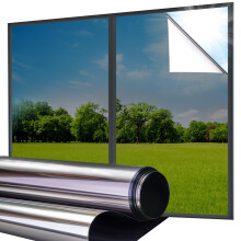 Lifetree Reflective One Way Window Film Privacy: Mirror Window Tint Film Heat Control Sun Blocker, UV Anti Glare Film Clear Day and Night for Home
