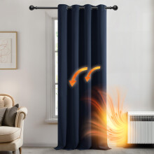 Deconovo Door Curtain Thermal Insulated Blackout Curtain Single Panel for Door 52"x 84" Navy Blue 1 Panel
