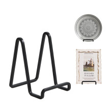 Plate Holder Easel Display Stand - 4.5 inch Metal Plate Stands for Display - Tabletop Picture Stand - Black Iron Easels for Display Pictures | Photo