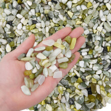 Hisredsun 3.96 lb Decorative Stones,0.3-0.5in Natural Polished Jade Pebbles for Plant Pots,Small River Rocks for Landscaping, Vase