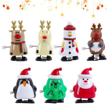 Lifreer 7Pcs Christmas Wind Up Products Snowman Elk Xmas Tree Santa Claus Penguin Clockwork for Novelty, Christmas Cracker Fillers, Xmas Eve Box