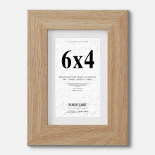Fabian Clarke London? 6x4 Modern Oak Wooden Picture Photo Frame with White 5x3 Mount to Hang Portrait or Landscape