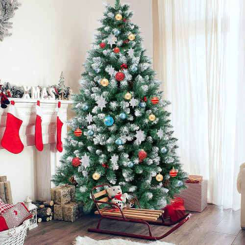 SunJas Artificial Christmas Tree Pine Material PVC (120cm, 390pints) 1