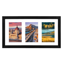 DMSELL 3 Aperture Photo Frame 6x4 Black with Mount, Multiple Picture Frames 6x4 for Tabletop Display and Wall Decoration