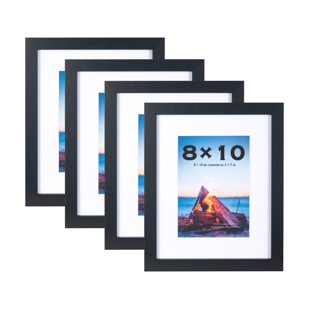 Scholar Tree 10X8 Photo Frames Set Of 4, Wooden Picture Frames For Freestanding And Wall Mountable? Black 5051222780879