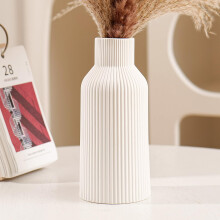 Hanaomaoyi 20cm Ceramic Vase Beige Matte Round Modern Design, Boho Style for Aesthetic Decoration, Keeping Flower for Living Room, Bedroom Decoration,
