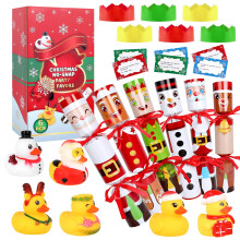 SULOLI 6PCS Santa And Snowman Christmas Cra-ckers Christmas Party Hats And Cra-ckers Christmas Decorations(Include Christmas Rubber Duck)