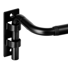 ENJOYBASICS Curtain Poles for Blackout Eyelet Curtains, Extendable Curtain Pole 76-218 cm, Wrap Around Room Darkening Curtain Rods for Bedroom, Living