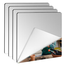 ASelected 6 Pack Self Adhesive Mirror Tiles 20x20 cm, Thickened Acrylic Tiles 2 mm Stick on Wall, Large High Clear Mirror with Stickers for Bathroom,