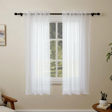Pacok White Voile Curtains, 72 Drop 2 Panel Net Curtain for Windows, Rod Pocket Sheer Curtain Panel Voile Curtains for Living Room Kitcken Bedroom