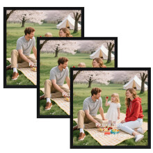 Vasemouh 30x30cm Photo Frame Pack of 3, Black Square 12x12 Picture Frame, Tabletop or Wall Hanging for Home, Gallery or Office Decor