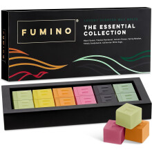 Wax Melts Fumino Fresh Handmade Luxury Strong Scented Multipack Essentials Bundle 12 Cubes 6 Fragrances with Beeswax and Coconut Oil