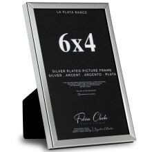 Silver Photo Frame Picture Frame Plain Metal Polished Silver Finish and Tarnish Protected for Wedding Picture or Family Photos (6x4)