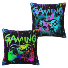 Gamer Gifts for Boys, 2PCS Gaming Pillow Covers For Player,45x45cm Watercolour Graffiti Gaming Cushion Covers Gamer Decorative Accessories for