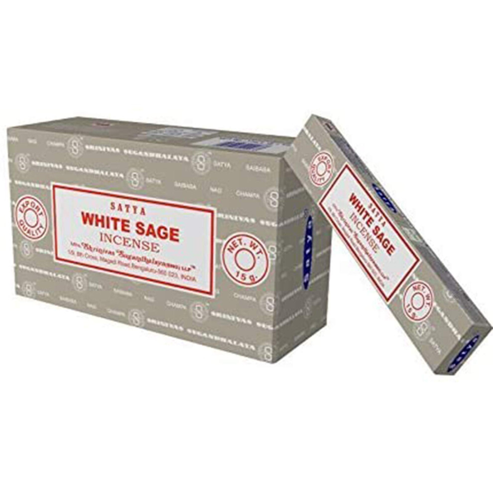 Satya Nag Champa White Sage Incense Sticks-12Packs X 15Grams By