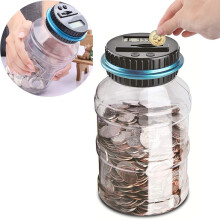 Pup Go Digital Saving Money Box UK Coins Automatic Counting - Large Capacity Transparent Money Saving Jar with LCD Display, Coin Money Bank Piggy Bank